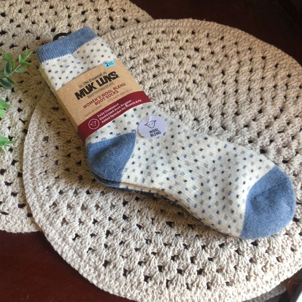 Muk Luks Women’s Wool Blend Boot Socks